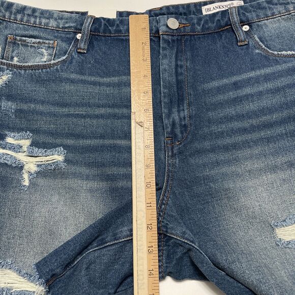 Blank NYC 18W Shorts Denim High Rise Womens Cutoffs Distressed Sustainable NWT - Picture 8 of 11
